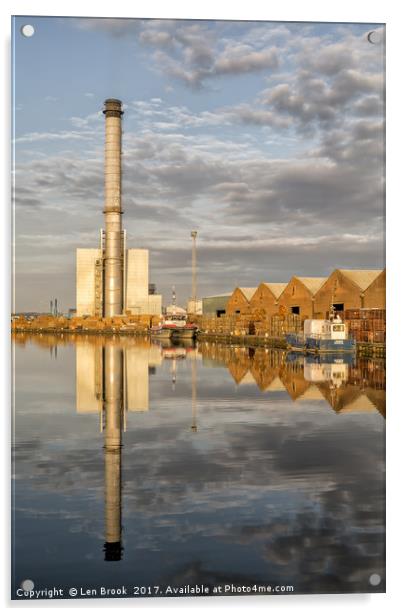 Shoreham Power Station Acrylic by Len Brook