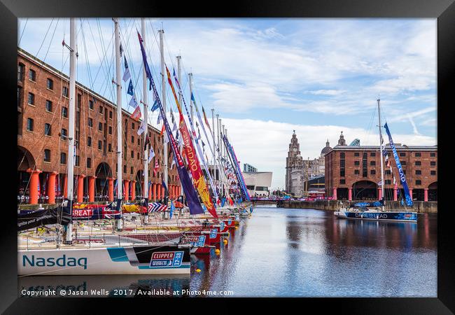 Dare to lead leaves its mooring in Liverpool Framed Print by Jason Wells
