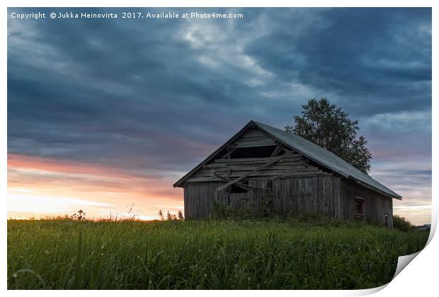 Late Summer Sunset On The Fields Print by Jukka Heinovirta