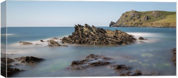 prawle point  long exposure Canvas Print by kevin murch