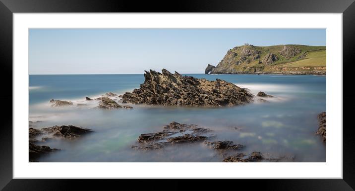 prawle point  long exposure Framed Mounted Print by kevin murch