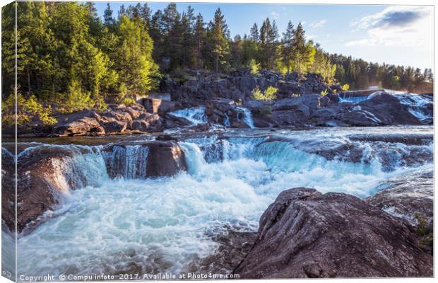 waterfall in norway near Leira Canvas Print by Chris Willemsen