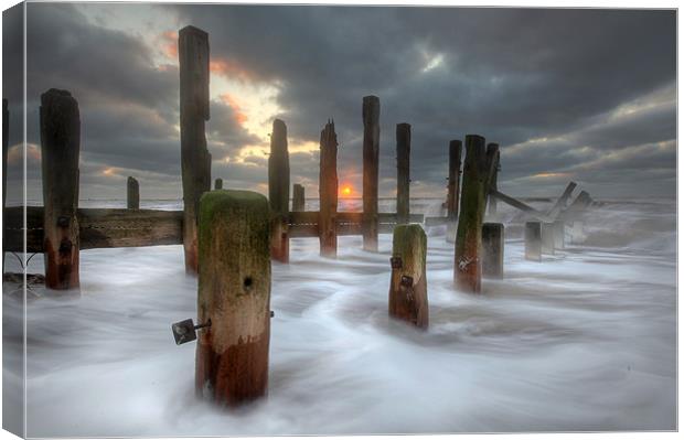 Moody Spurn Point Canvas Print by Steve Glover