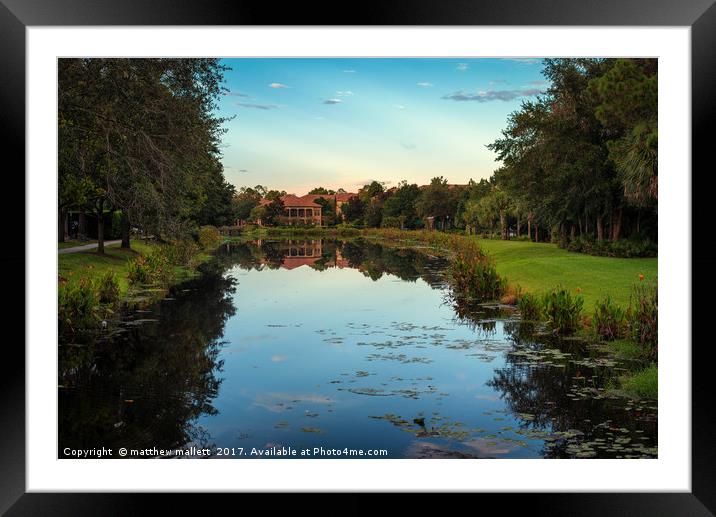 Lakes of Celebration Orlando Framed Mounted Print by matthew  mallett