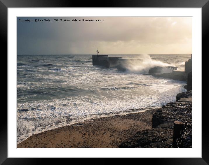 Hastings Harbour Arm on a stormy day Framed Mounted Print by Lee Sulsh