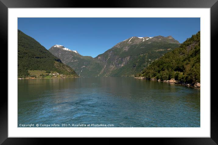 Geiranger fjord  Norway nature landscape. Framed Mounted Print by Chris Willemsen