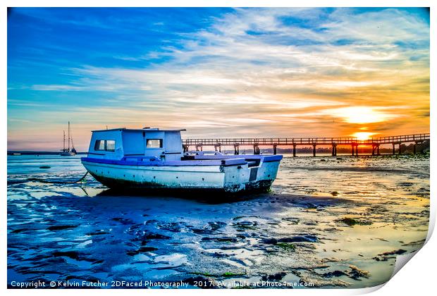 Sunset Over Lake Pier Print by Kelvin Futcher 2D Photography