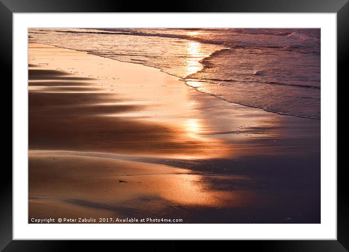 Sunset Reflection Framed Mounted Print by Peter Zabulis