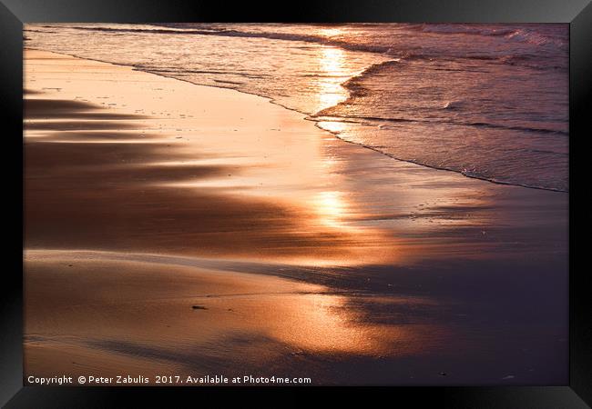 Sunset Reflection Framed Print by Peter Zabulis