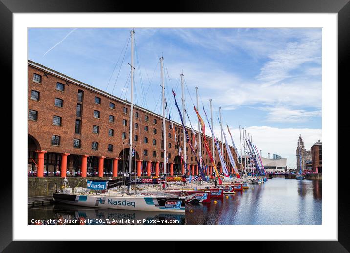 Clipper boats lined up waiting for the start of th Framed Mounted Print by Jason Wells