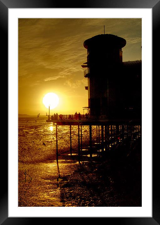 Sunset at Weston super mare Grand Pier Framed Mounted Print by Rob Hawkins