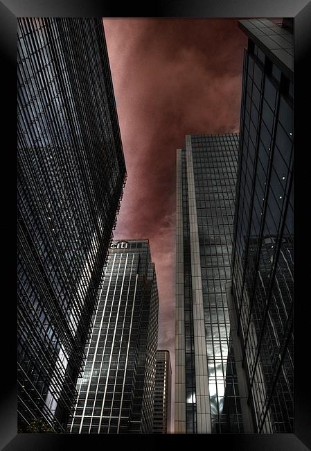 Skyscrapers at Canary wharf Framed Print by Rob Hawkins