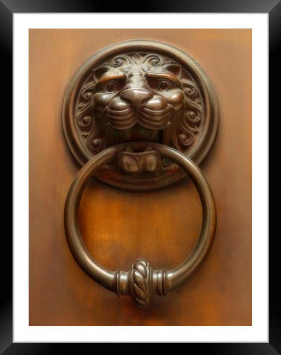 Lion Door     Framed Mounted Print by Victor Burnside