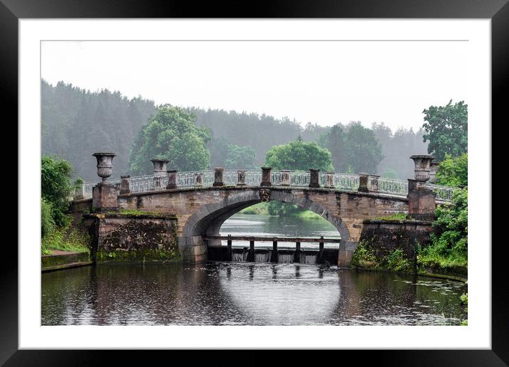 The old bridge and rain Framed Mounted Print by Dobrydnev Sergei