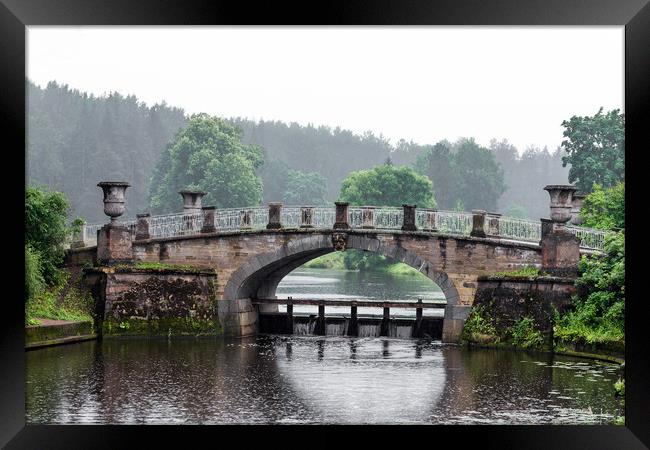 The old bridge and rain Framed Print by Dobrydnev Sergei