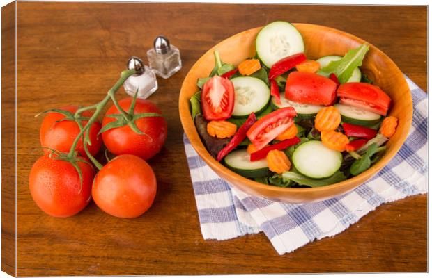Garden Salad with Vine Tomatoes Canvas Print by Darryl Brooks