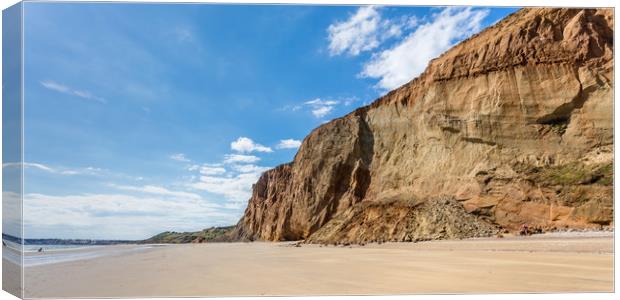 Red Cliff Yaverland Isle Of Wight Canvas Print by Wight Landscapes