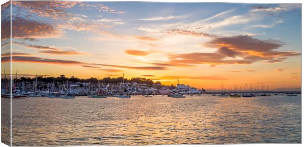 Cowes Week Sunset Canvas Print by Wight Landscapes