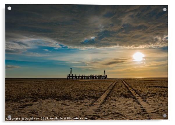 St Annes Old Jetty, Lancashire Acrylic by David Kay