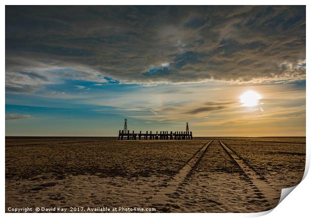 St Annes Old Jetty, Lancashire Print by David Kay