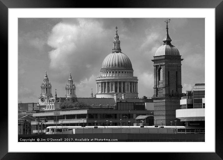 St Pauls Cathedral with Cannon street station  Framed Mounted Print by Jim O'Donnell