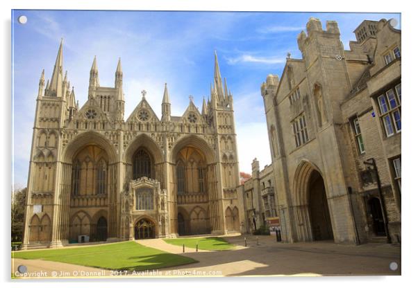Peterborough Cathedral, Peterborough, Cambridgeshi Acrylic by Jim O'Donnell