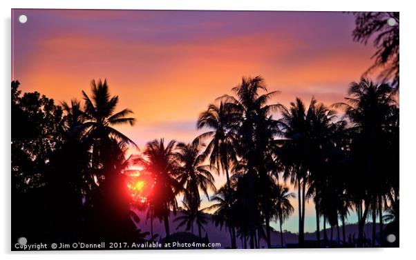 Phuket sunset Acrylic by Jim O'Donnell