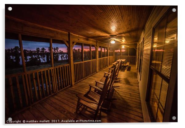 Lake Louisa Cabin View Florida Acrylic by matthew  mallett