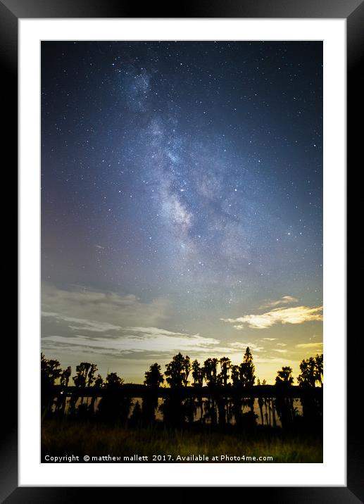 Lake Dixie Florida Milky Way Framed Mounted Print by matthew  mallett