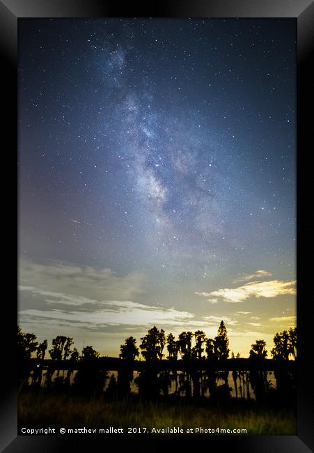 Lake Dixie Florida Milky Way Framed Print by matthew  mallett