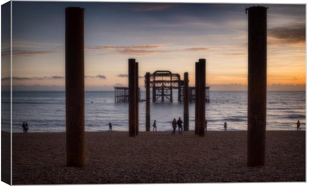 Brighton West Pier sunset Canvas Print by Ashley Chaplin