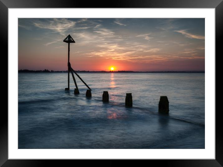 West Wittering Sunset Framed Mounted Print by Ashley Chaplin