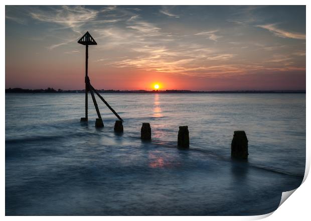 West Wittering Sunset Print by Ashley Chaplin