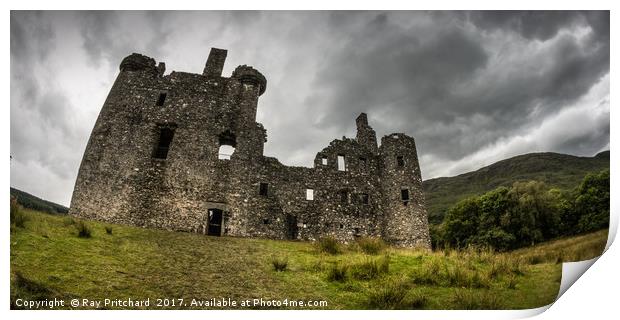 Kilchurn Castle on Lock Awe Print by Ray Pritchard