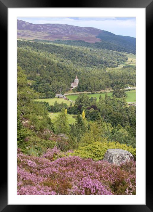 Crathie Kirk from above Balmoral castle. Crathie B Framed Mounted Print by alan todd