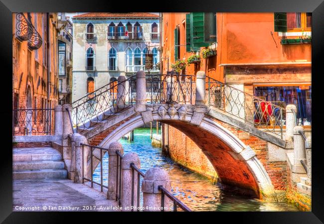 Small Venetian Bridge Framed Print by Ian Danbury