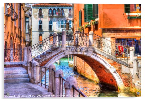 Small Venetian Bridge Acrylic by Ian Danbury