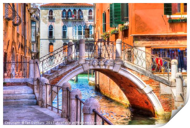 Small Venetian Bridge Print by Ian Danbury