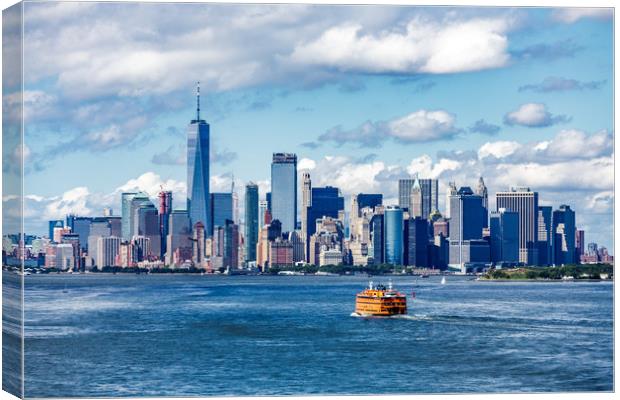 Staten Island Ferry and Manhattan Skyline Canvas Print by Darryl Brooks