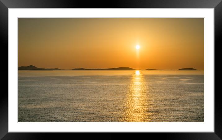 Sunset at Naxos Framed Mounted Print by Naylor's Photography