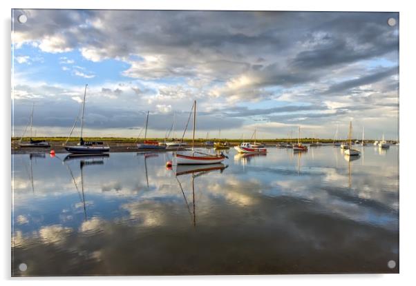 Reflections at Brancaster Staithe in Norfolk Acrylic by Gary Pearson