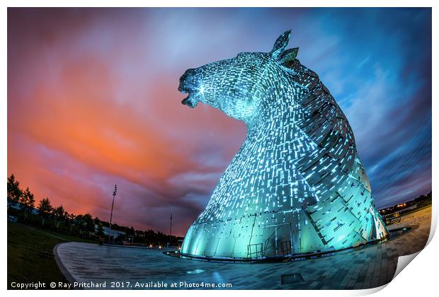 The Kelpies  Print by Ray Pritchard