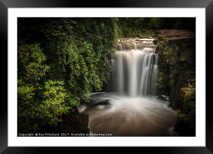 Waterfall at Jesmond Dene Framed Mounted Print by Ray Pritchard
