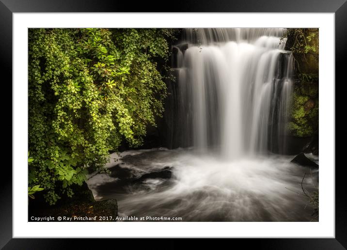 Jesmond Dene Waterfall Framed Mounted Print by Ray Pritchard