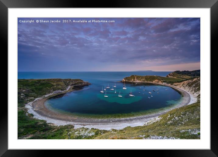 Lulworth cove at sunrise  Framed Mounted Print by Shaun Jacobs