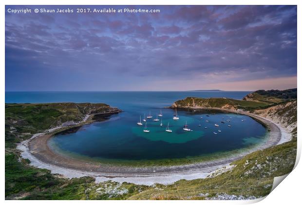 Lulworth cove at sunrise  Print by Shaun Jacobs
