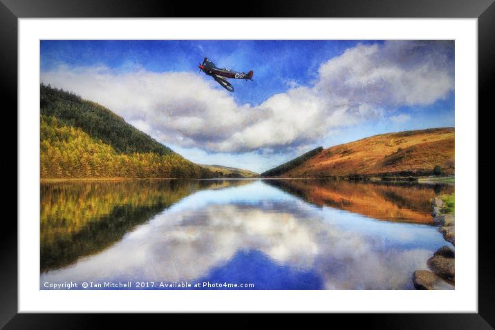 Spitfire Lake Flight  Framed Mounted Print by Ian Mitchell
