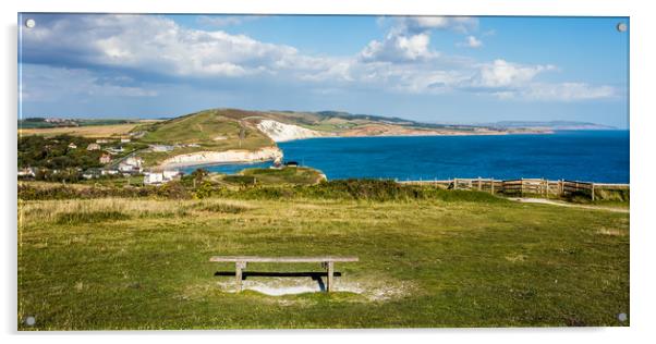 Freshwater Bay Isle Of Wight Acrylic by Wight Landscapes