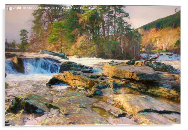 Falls of Dochart Acrylic by Andy Anderson