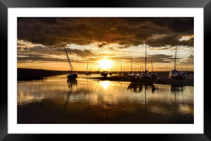 Sunset after the rain - Brancaster Staithe Framed Mounted Print by Gary Pearson